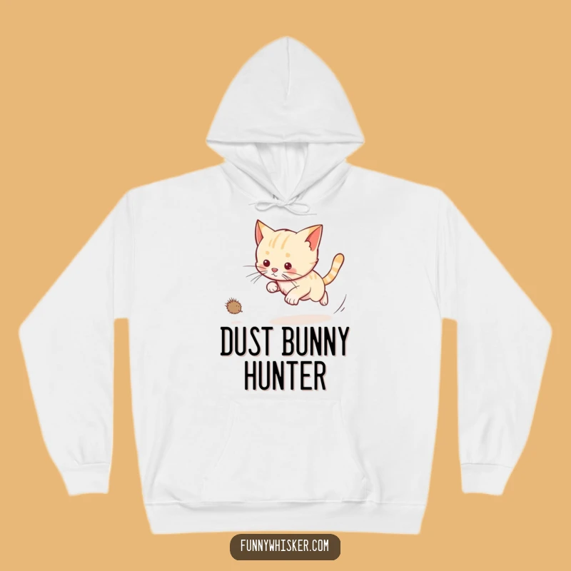 Funny Cat Dust Bunny Chase Hoodie: Cozy Up with Playful Feline Action