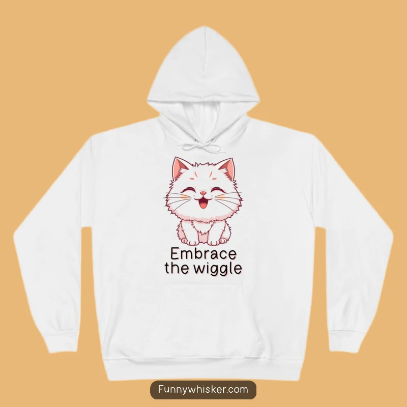 Cozy Fluffy Cat Hoodie: Wiggle with Delight, A Funny Gift