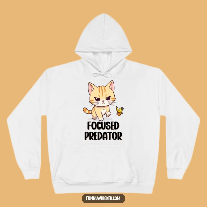 Funny Determined Cat Hoodie - Cozy Chase Comfort, Perfect Warm Funny Gift