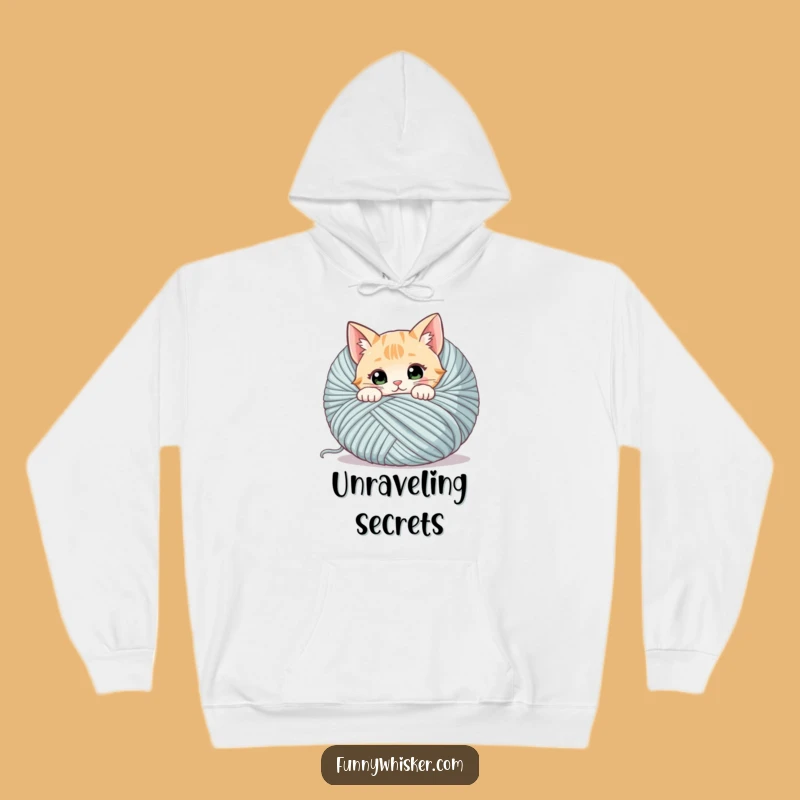 Funny Cat Yarn Hoodie: Cozy Kitty Peeking, Warm Humorous Gift