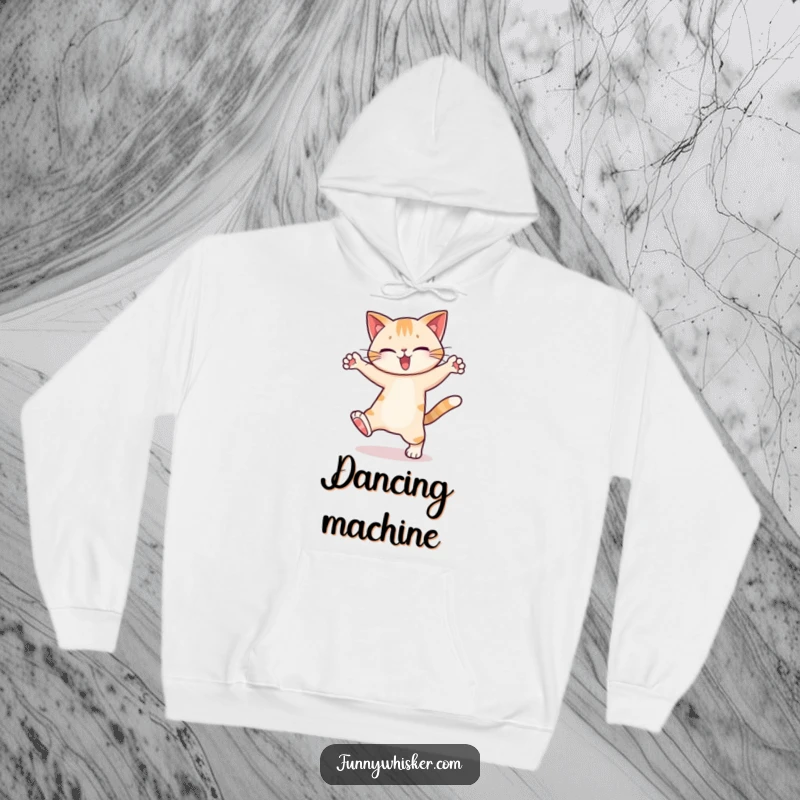 Funny Hoodie: A cat character performing a silly dance with wildly exaggerated leg movements.