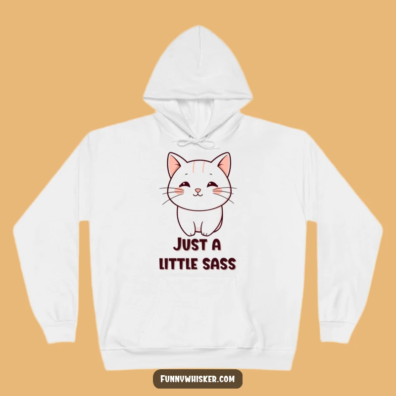 Cozy Funny Cat Whisker Hoodie: Playful Curve - Minimalist Comfort Gift