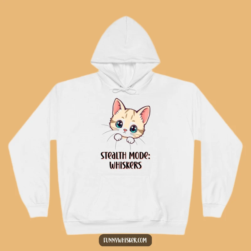 Funny Tiny Cat Whisker Peek Hoodie - Cozy Curiosity for a Perfect Funny Gift