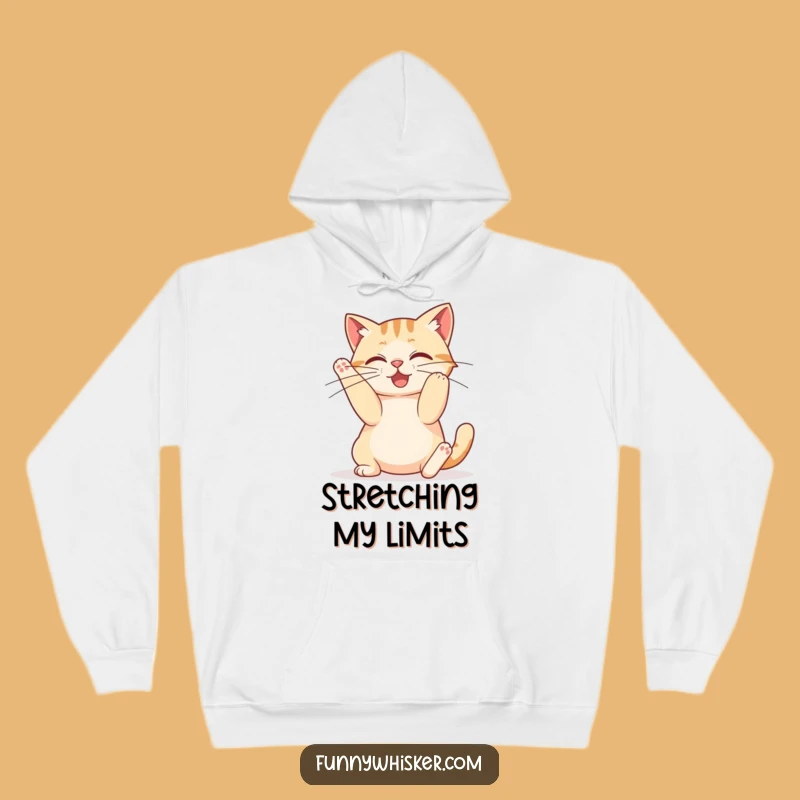 Funny Stretchy Cat Hoodie - Cozy Feline Comfort, Gift for Cat Lovers