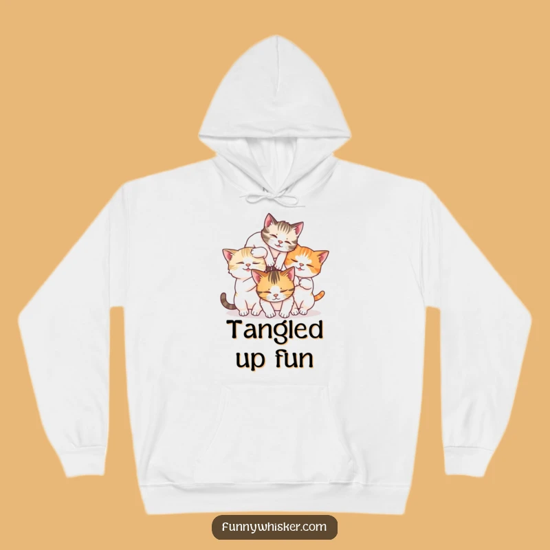 Cozy Funny Cat Tumble Hoodie - Warm & Whimsical Feline Apparel