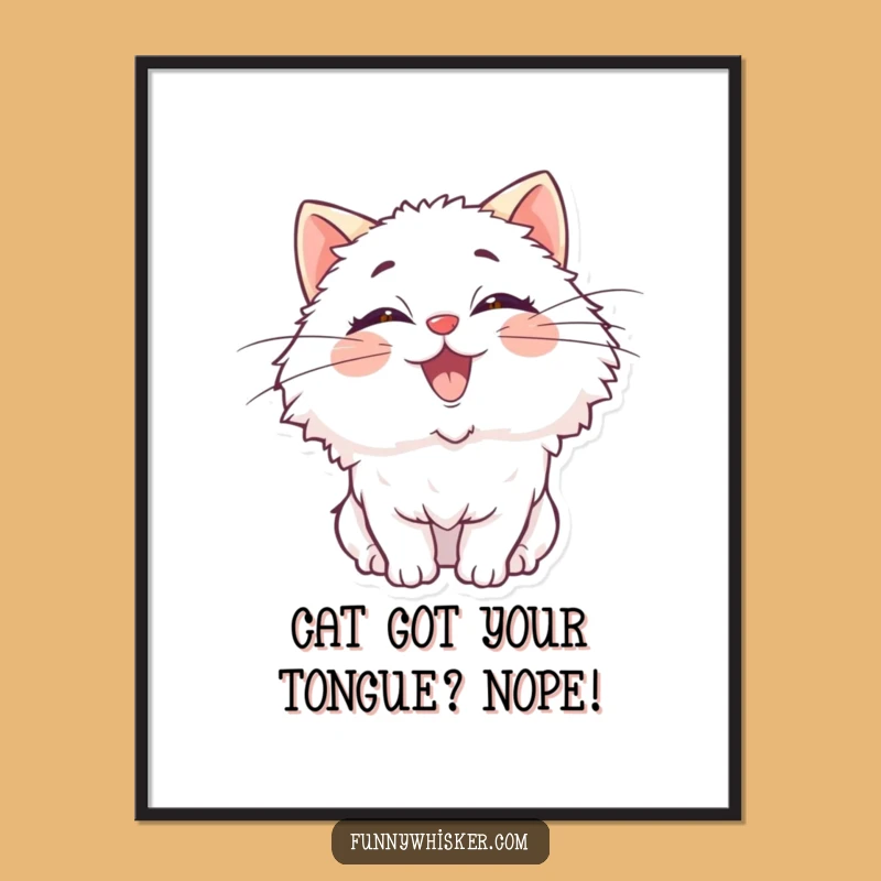 Funny Free Printable Wall Art: Delightful Wiggling Cat, Whimsical Downloadable Art for Cat Lovers