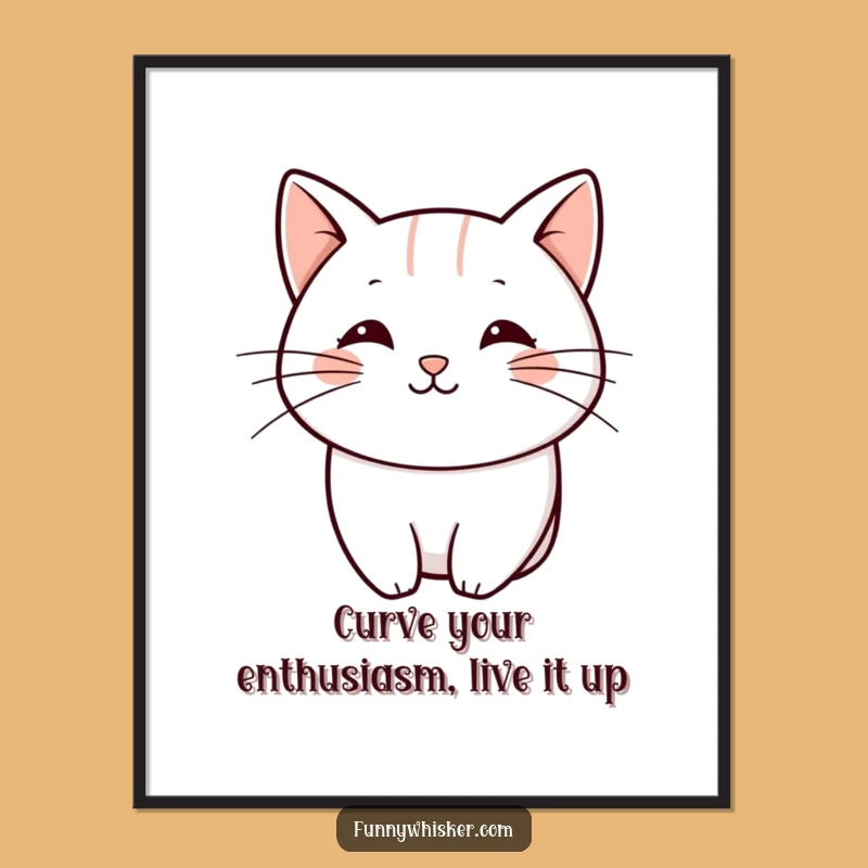 Funny Free Printable Wall Art: Playful Whisker Curve, Minimalist Downloadable Decor!