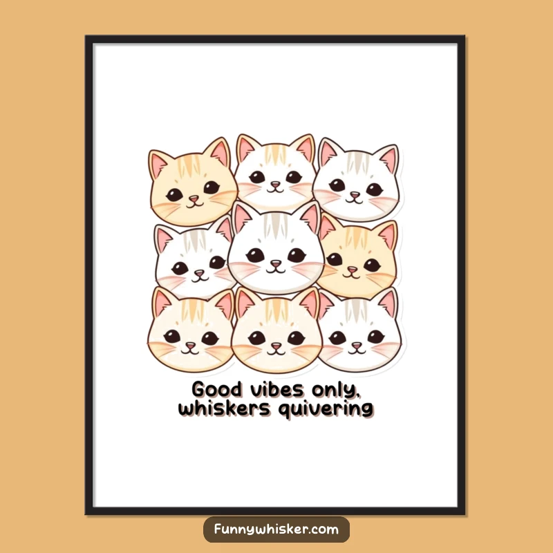 Funny Free Printable Wall Art: Vibing Cat Faces, Cute Downloadable Decor!