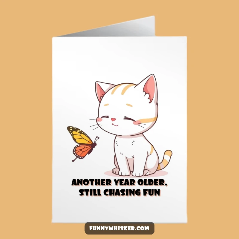 Funny Free Printable Cat Birthday Card: Whiskered Hunter Downloadable Gift for Fun