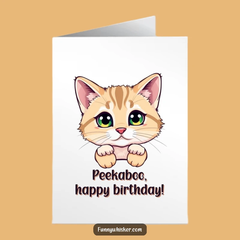 Free Printable Birthday Card: Peek-a-Boo Cat Whiskers, Funny Downloadable Gift