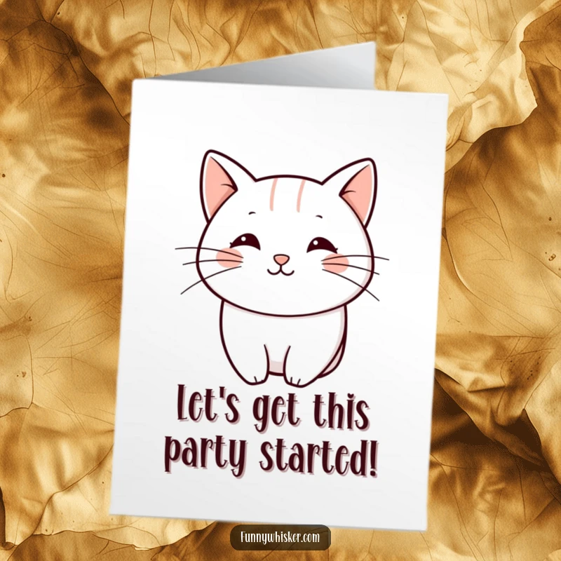 Funny Free Printable Birthday Card: A single, bold whisker line forming a playful curve, adding joyous flair!