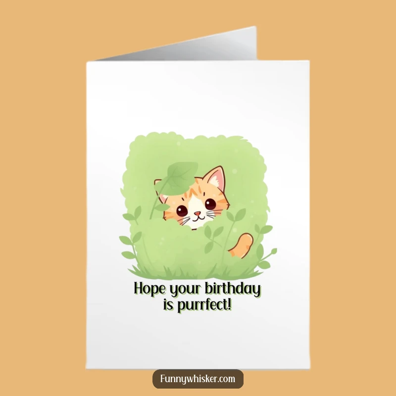 Free Printable Birthday Card: Sneaky Cat Whiskers - Mysterious Funny Downloadable Gift Surprise