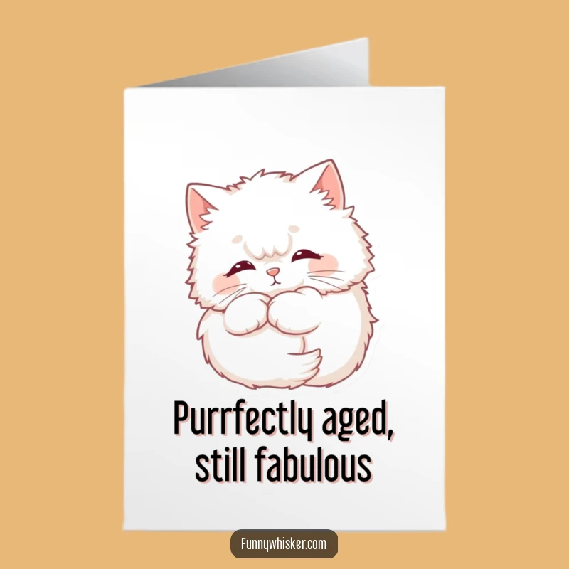 Free Printable Birthday Card: Fluffy Cat Whiskers Halo - Funny Downloadable Gift