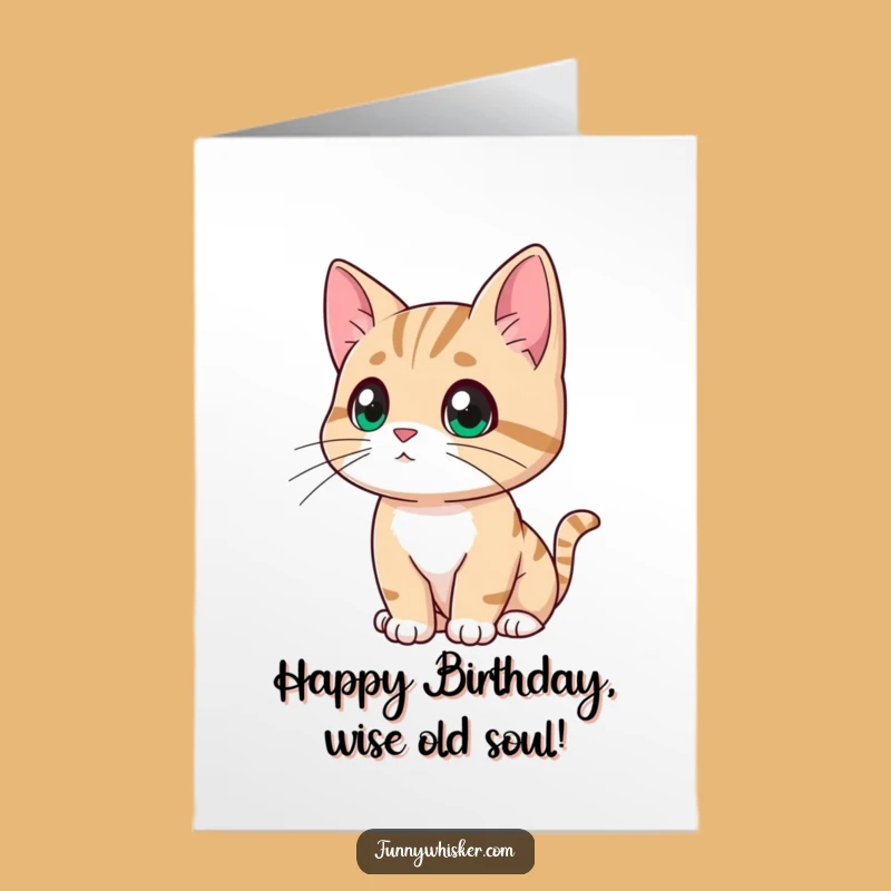 Thoughtful Cat Whiskers: Free Printable Birthday Card for a Reflective Downloadable Gift