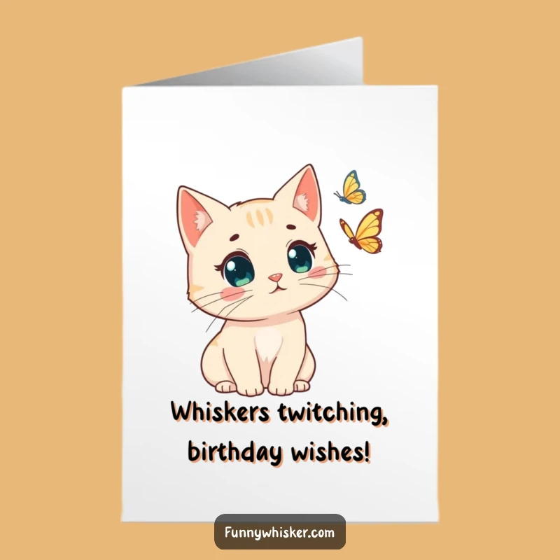 Funny Free Printable Birthday Card: Surprised Cat with Windswept Whiskers, Perfect Downloadable Gift