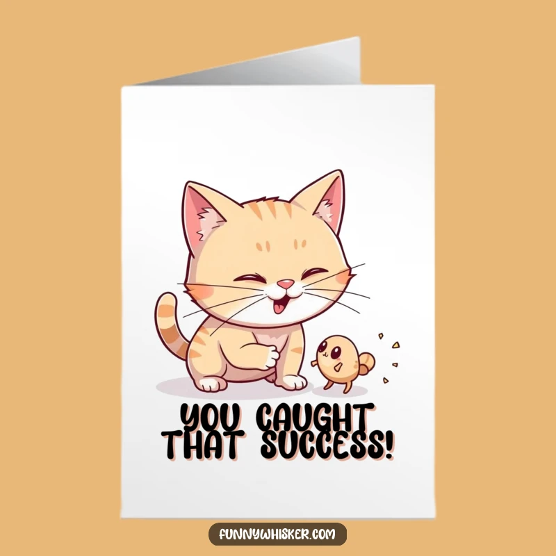 Amusing Free Printable Congrats Card: Dust Bunny Hunter Cat, Unique Downloadable Gift