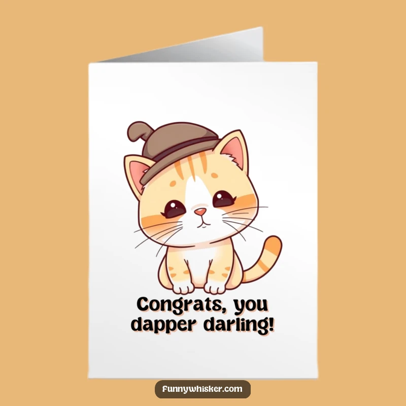 Printable Congratulations Card: Silly Hat Cat for a Funny Downloadable Celebration