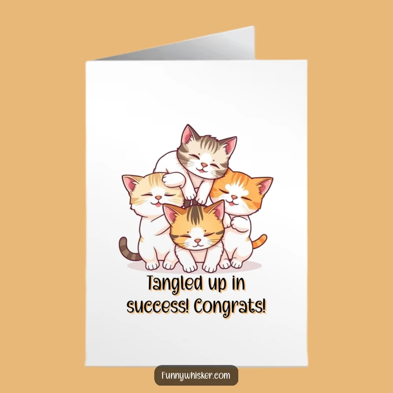 Free Printable Congrats Card: Cats Tumble Congratulations Funny Downloadable Gift