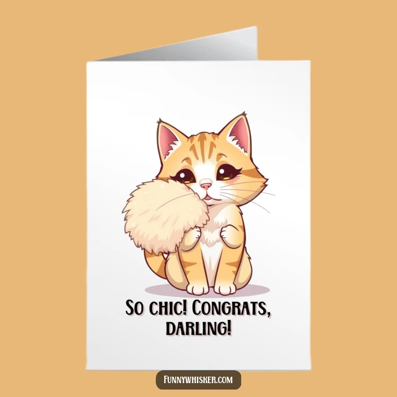 Free Printable Congrats Card: Dramatic Cat Fanning, Fabulous Downloadable Achievement Gift
