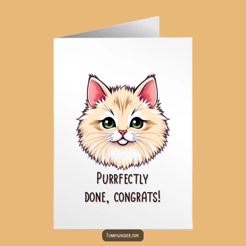 Free Printable Congrats Card: Peek-a-Boo Cat, Humorous Downloadable Gift for Exciting News