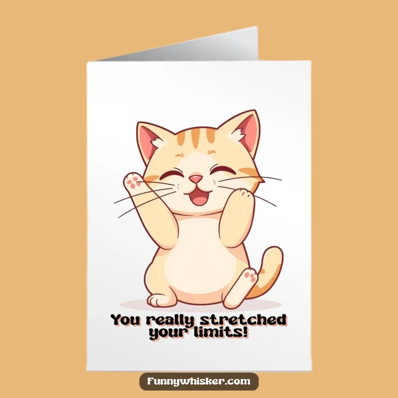 Free Printable Congrats Card: Stretchy Cat Whiskers, Celebrating Success Humorously
