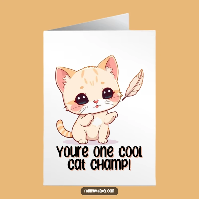 Free Printable Congrats Card: Tiny Cat Whiskers Cheer - Funny Downloadable Gift