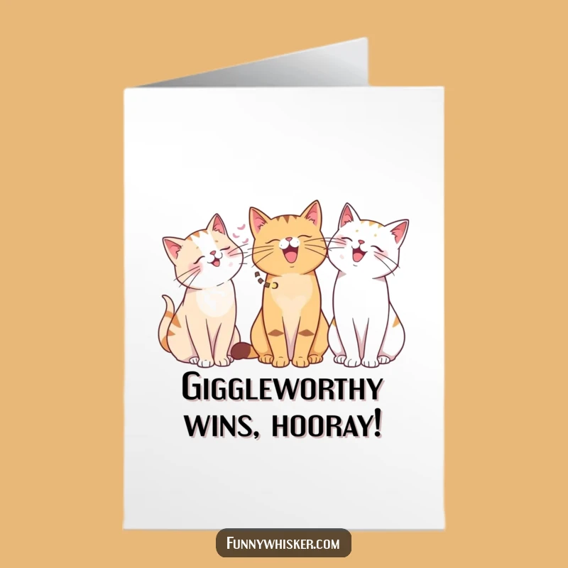 Free Printable Congrats Card: Whisker Giggles Cat Crew, Humorous Downloadable Greeting for Success