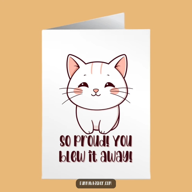 Free Printable Congrats Card: Bold Whisker Curve, Minimalist Funny Downloadable for Success!
