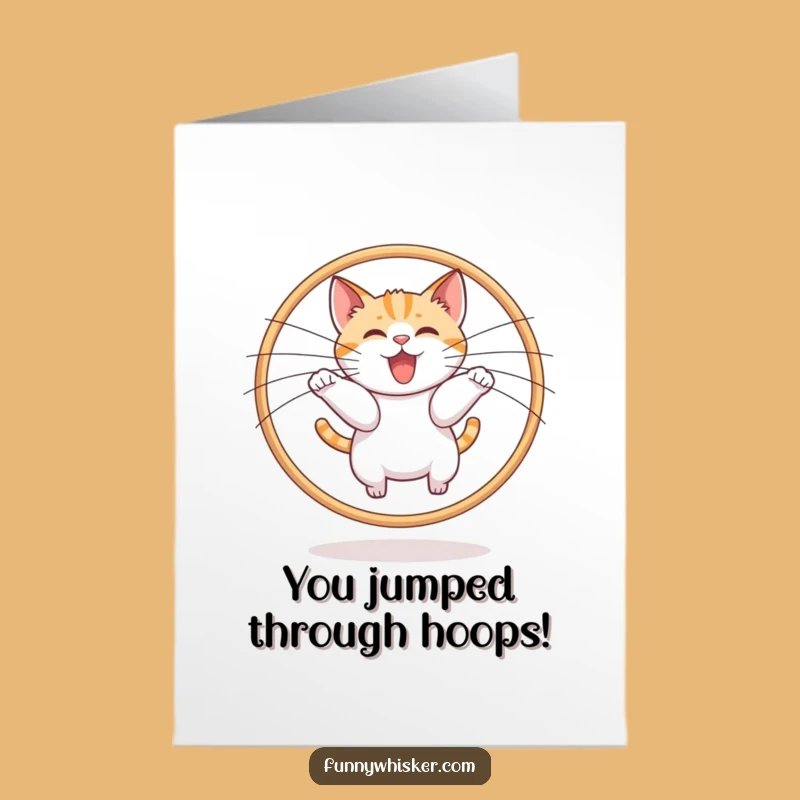 Free Printable Congrats Card: Cat's Grand Leap of Success - Funny Downloadable