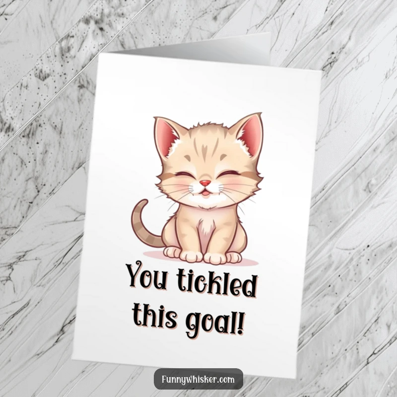 Funny Free Printable Congratulations Card: Two kittens share a ticklish moment, perfect for celebrating any achievement.