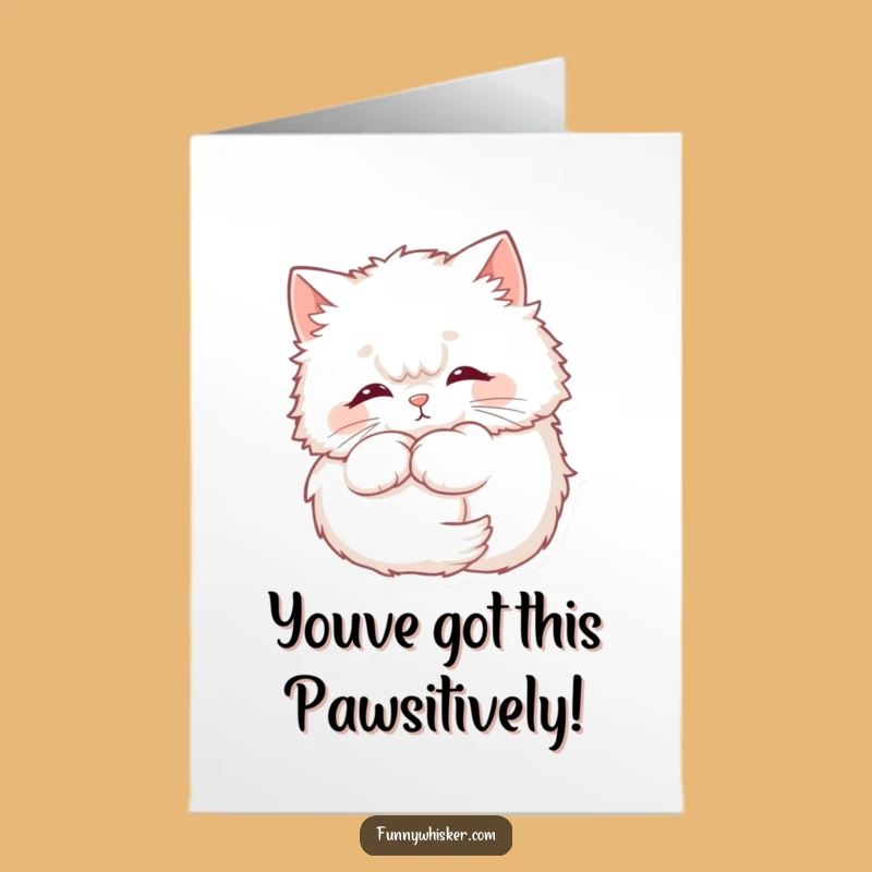 Free Printable Congrats Card: Fluffy Cat Whiskers Halo - Funny Downloadable Celebration