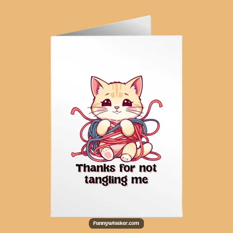 Charming Free Printable Thank You Card: Yarn Cat's Messy Gratitude, Downloadable Gift