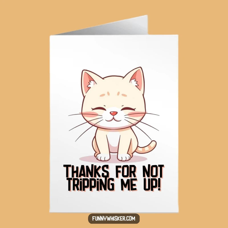 Free Printable Thank You Card: Clumsy Cat Oops, Funny Gratitude, Easy Downloadable Gift