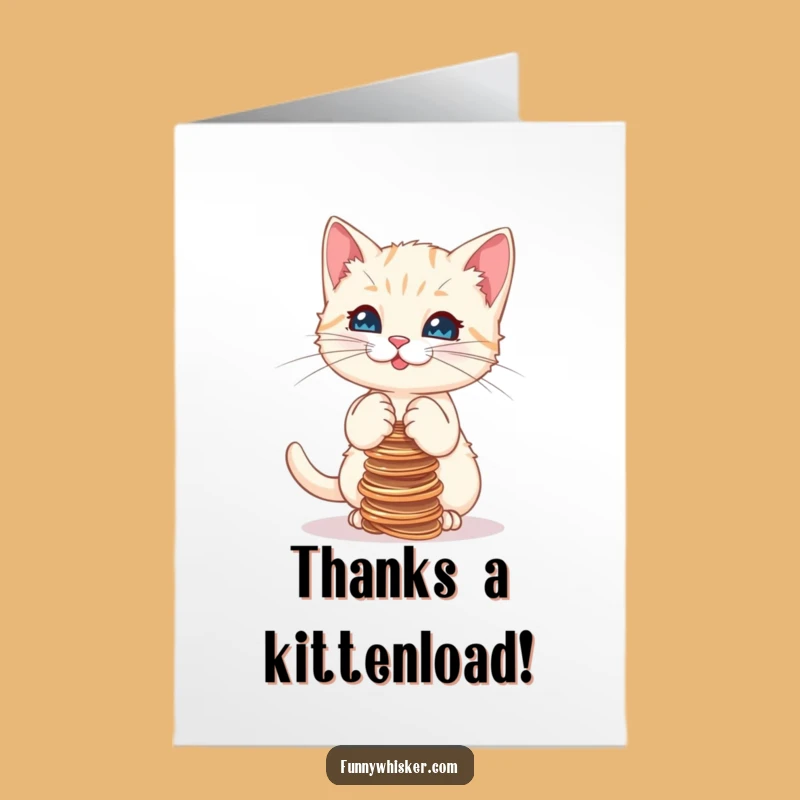 Free Printable Thank You Card: Kitten's Wobbly Thanks for a Great Deed