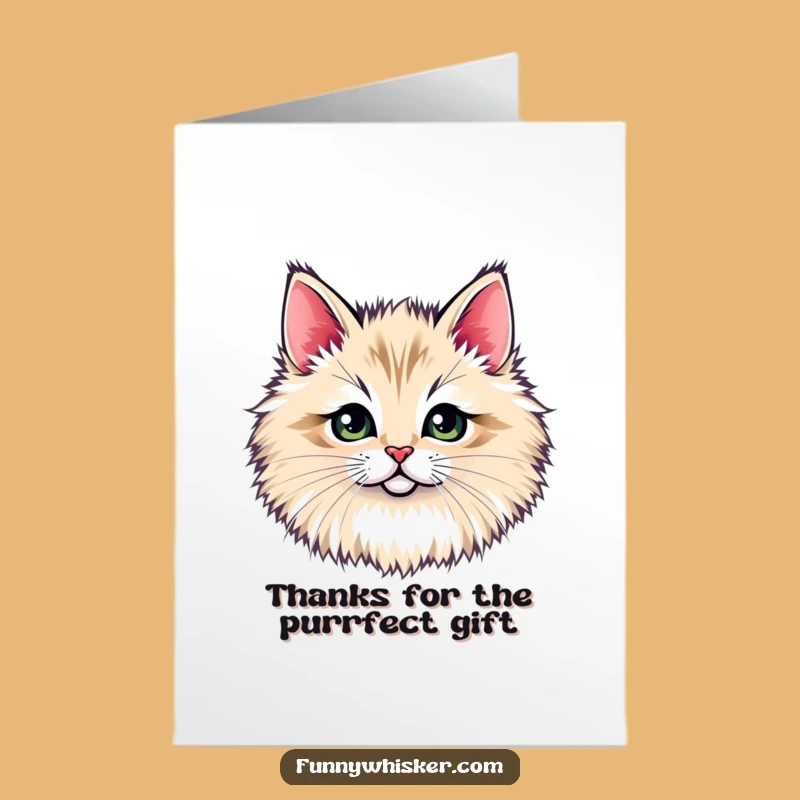 Free Printable Thank You Card: Peek-a-Boo Cat, Humorous Downloadable Gift for Gratitude