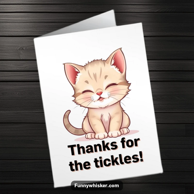Funny Free Printable Thank You Card: A pair of kittens share a whisker-tickling moment, expressing playful thanks.