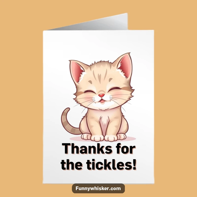 Free Printable Thank You Card: Tickling Kittens Whiskers Funny Gratitude Downloadable Greeting