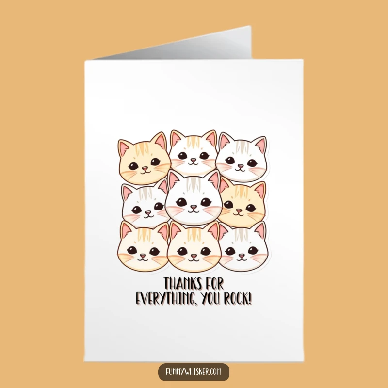 Free Printable Thank You Card: Vibing Cat Faces, Funny Downloadable Appreciation Galore!