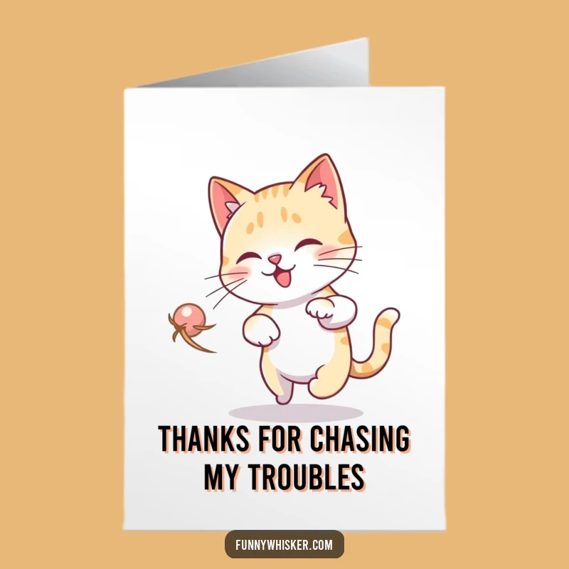 Free Printable Thank You Dizzy Cat: Whiskers Chase Gratitude Downloadable