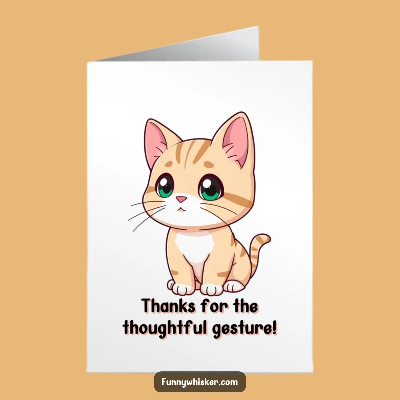 Thank You Card: Free Printable Thoughtful Cat for a Downloadable Reflective Gift