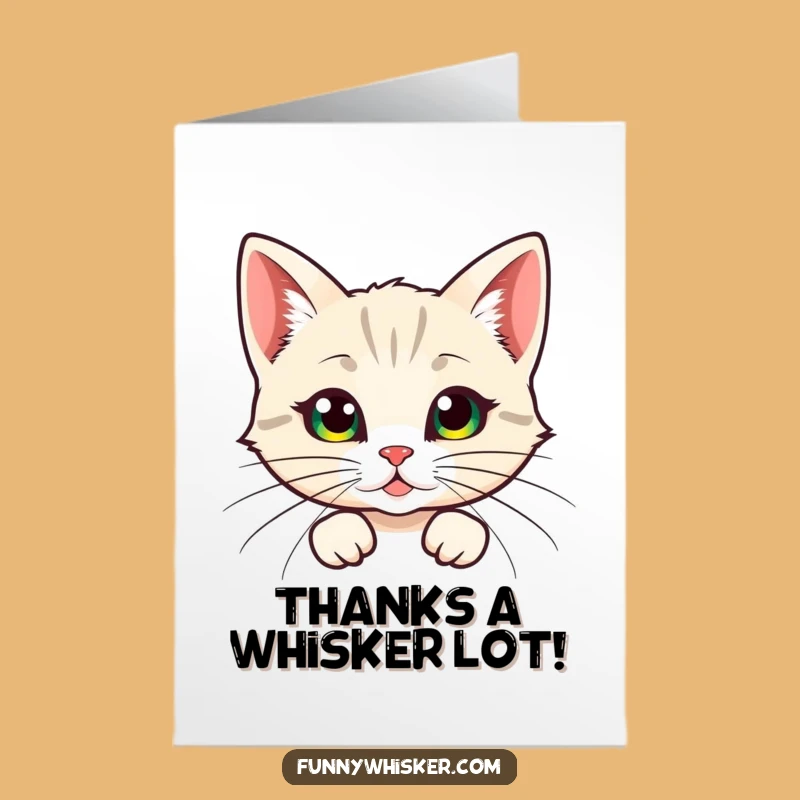 Free Printable Thank You Cat Card: Feathered Whiskers Express Gratitude Downloadable