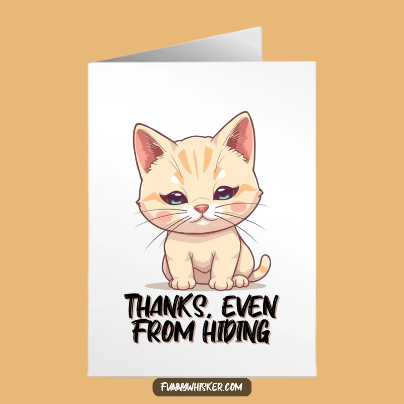 Free Printable Thank You Card: Shy Cat Whisker Thanks - Funny Downloadable Gift