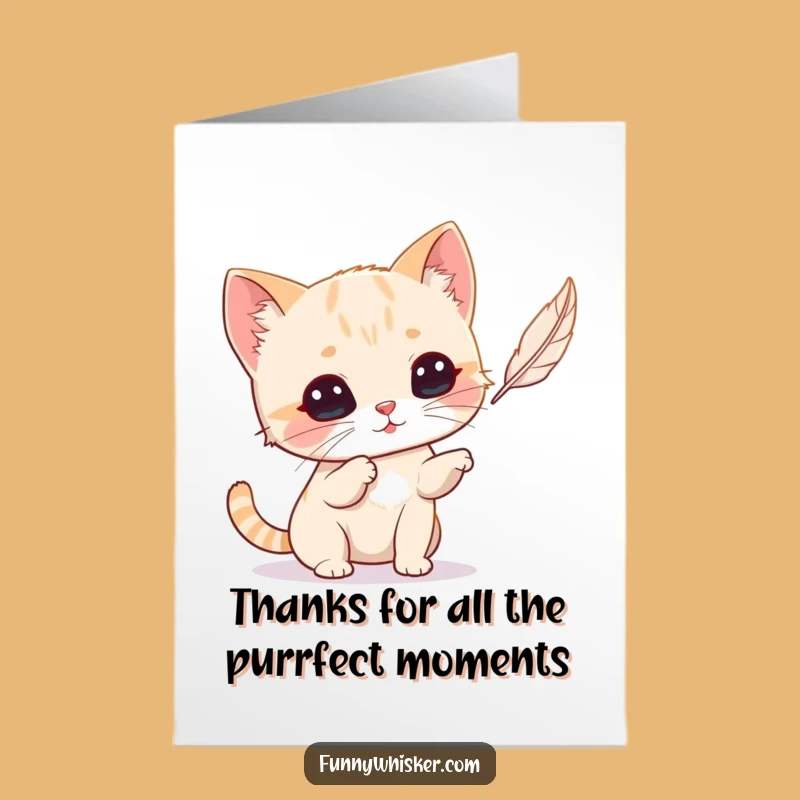 Free Printable Thank You Card: Tiny Cat Whiskers Gratitude - Funny Downloadable Gift