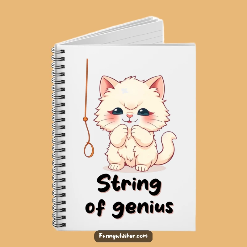 Funny Cat Notebook: Fluffy String Batting Journal - Hilarious Gift Idea!