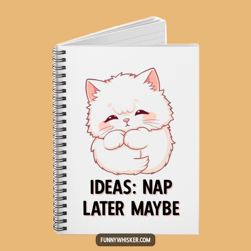 Funny Fluffy Cat Notebook - Whiskers Halo Journal, Creative Funny Gift