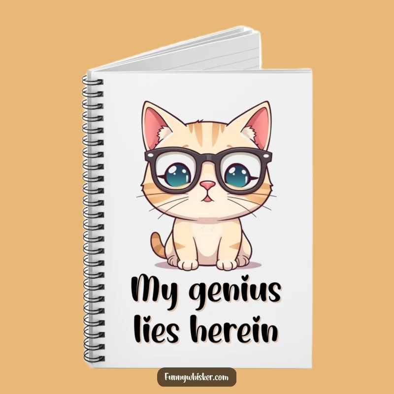 Funny Spectacled Cat Notebook - Journal for Witty Thoughts & Whiskered Ideas