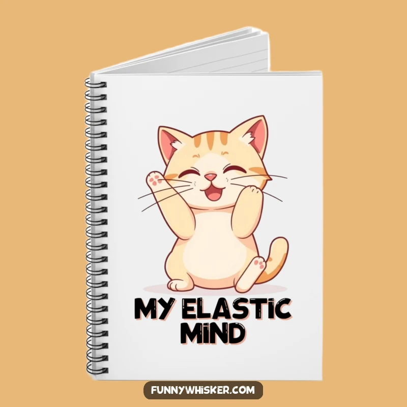 Funny Stretchy Cat Notebook - Journal for Feline Fans, Gift Idea