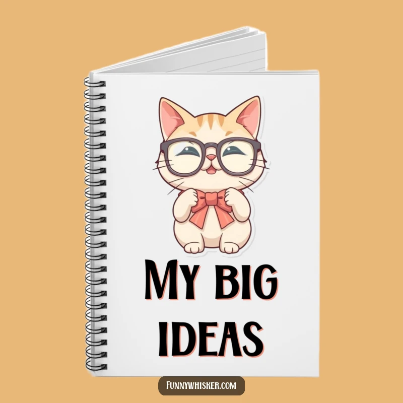 Funny Glasses Cat Notebook - Journal for Dapper Ideas