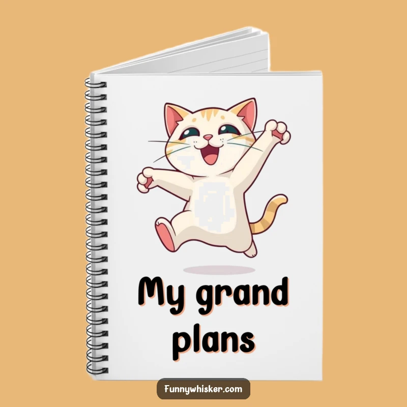Funny Cat Leaping Notebook - Journal Exhilarating Motion Cat, Perfect Funny Gift