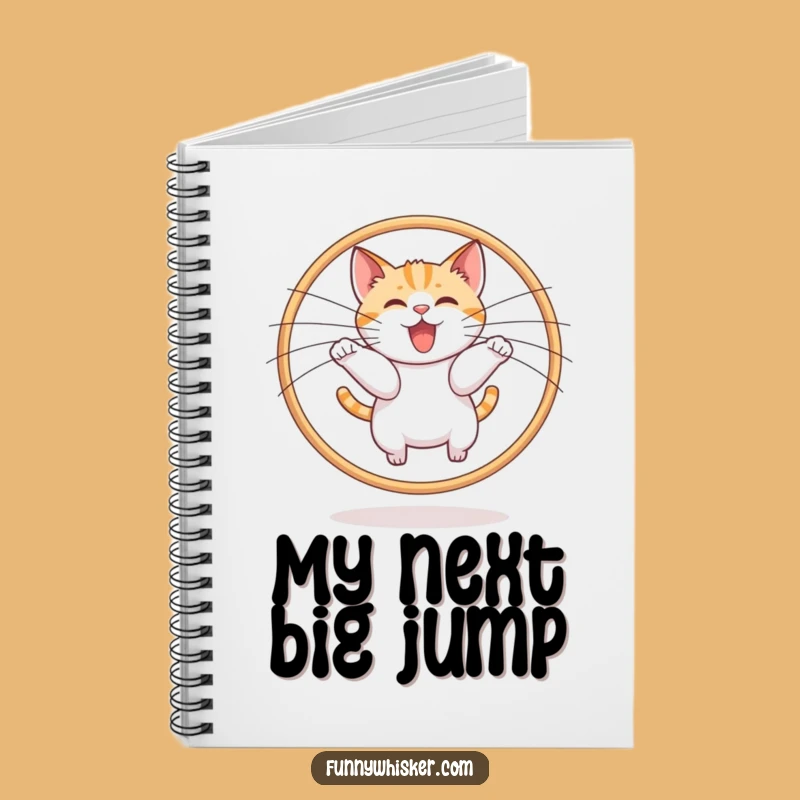 Funny Cat Hoop Notebook: Whiskers Leap Feline Journal Gift
